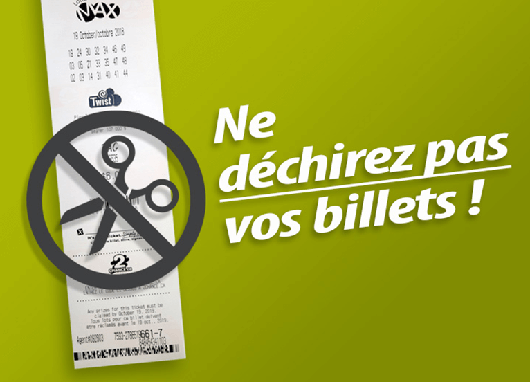 Ne déchirez pas vos billets!